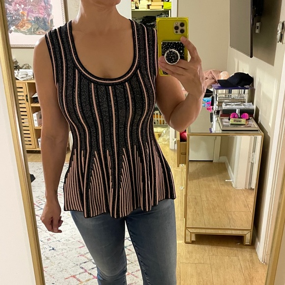 Missoni - Heavy Knit Peplum Top, w/ a hint of Shimmer - Picture 2 of 4